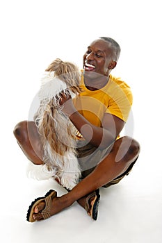 Casual Man With Dog