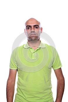 Casual man with green polo shirt