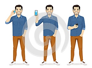 Casual man with phone