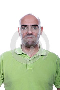 Casual man portrait with green polo shirt