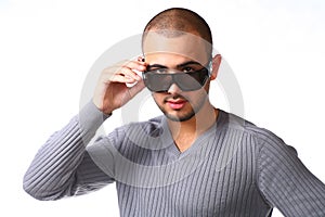 Casual Man Standing On White