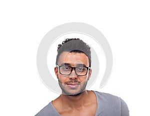 Casual Man Wear Eye Glasses Serious Young Businessman