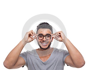 Casual Man Wear Eye Glasses Young Businessman