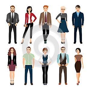 Casual office people icons set