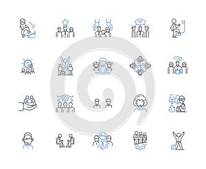 Casual people outline icons collection. Casual, People, Relaxed, Unconcerned, Unpretentious, Easygoing, Laid-back vector