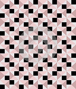 Casual seamless pink and black geometric vector pattern