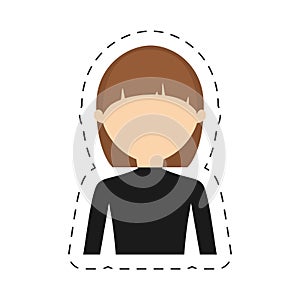 casual woman formal face icon