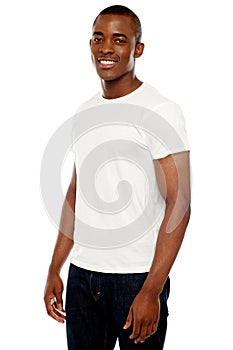 Casual young african man posing