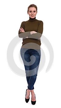 Casual young woman standing