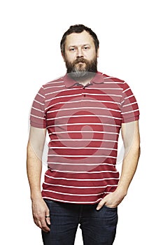 Casually dressed man looking sad and pensive