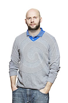 Casually dressed man pensive