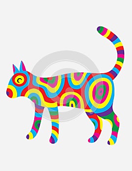 Cat abstract colorfully