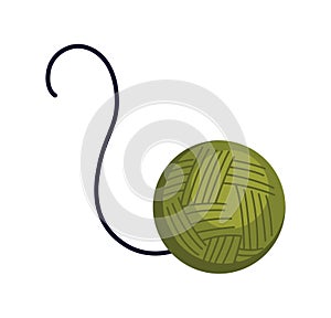 Cat accessorie ball of thread. Funny toy device for playing with animal. Colorful illustration for pet shop. Kiten care