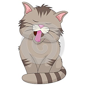 Cat adorable and funny cartoon vector illustration