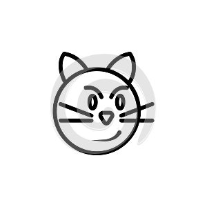 Cat angry emoji outline icon. Signs and symbols can be used for web, logo, mobile app, UI, UX