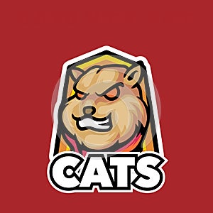 Cat angry mascot design sport logo