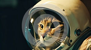 Cat astronaut exploring outer space