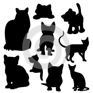 Cat Baby Kittens Silhouettes