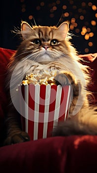 Cat background pets kitten feline cute fur holiday animal red christmas fluffy