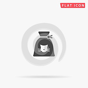 Cat In Bag flat vector icon