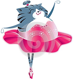 Cat in ballet outfit on toes