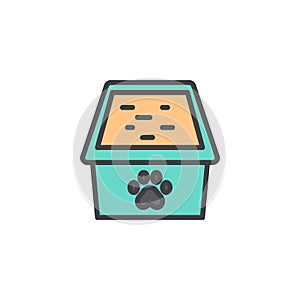 Cat box filled outline icon