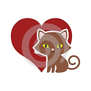 cat breed animal mammal red heart