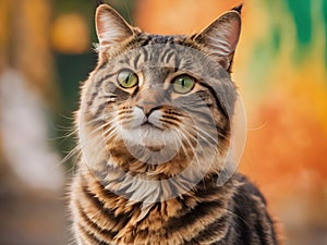 cat on a bright background