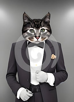 Cat in business suit