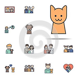 cat cartoon icon. Family icons universal set for web and mobile