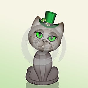 Cat celebrate St. Patrick`s day