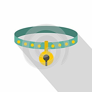 Cat collar icon, flat style