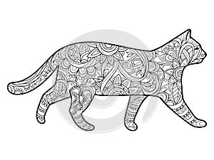 Cat coloring book for adults vector