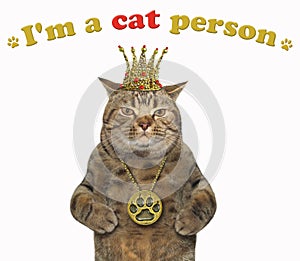 Cat with a crown and a locket