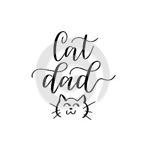Cat Dad hand-drawn pet lover doodle. Cute print