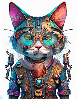 cat with dashing spectacles and a visage of truly striking beauty