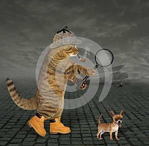 Cat detective at airfield