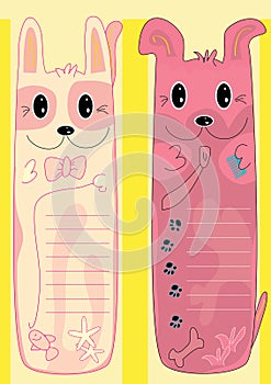 Cat Dog Bookmark_eps