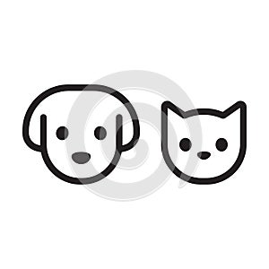 Cat and dog head icon