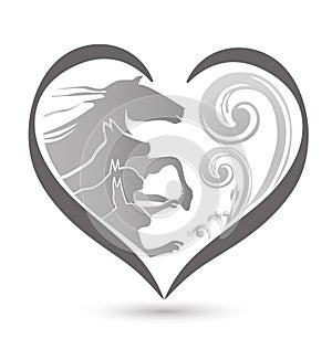 Cat dog horse and rabbit logo