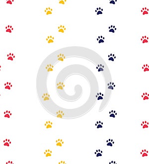 cat or dog paw seamless patterns. backgrounds for pet shop websites and prints. Animal footprint