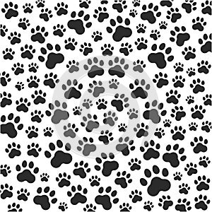 Cat or dog paws background. Vector