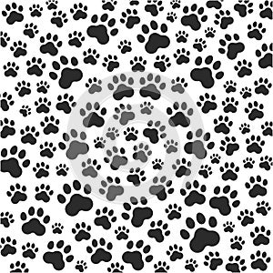 Cat or dog paws background. Vector photo