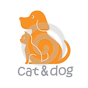 Cat and Dog Pet Logo Template Illustration Vector