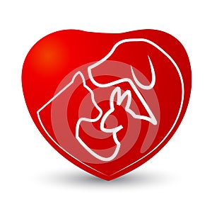 Cat, dog and rabbit logo