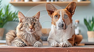 Cat and Dog Resting Together