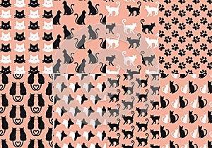 Cat and dog seamless pattern, vector