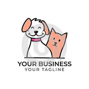 Cat and Dog Simple logo template