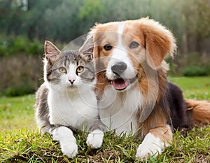 cat and dog together Animal friendship