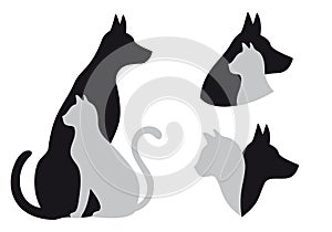 Cat and dog, vector